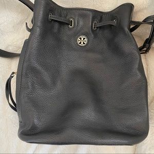 Tory Burch Drawstring Black Bucket Bag